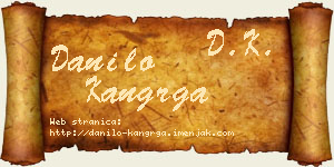 Danilo Kangrga vizit kartica